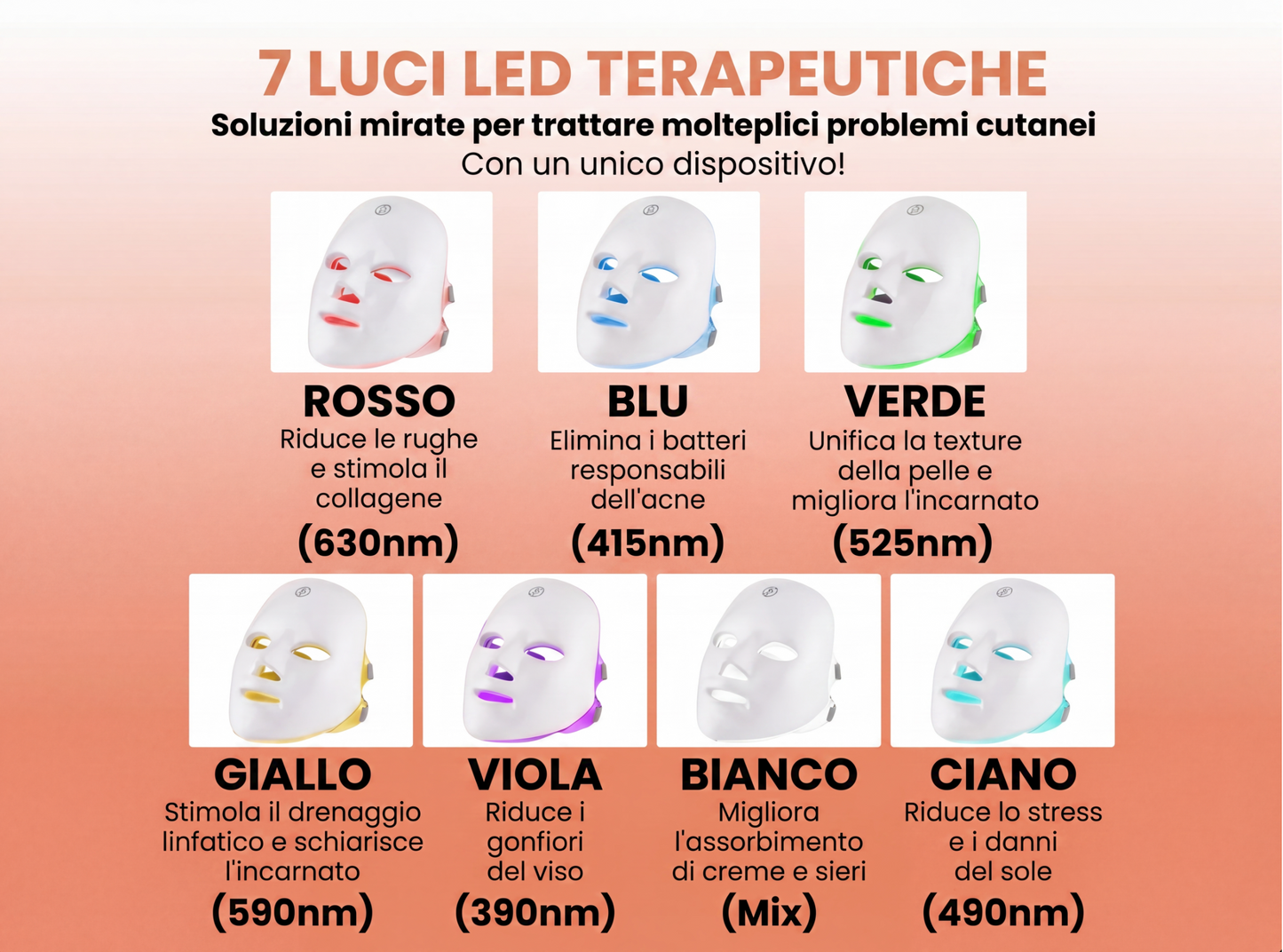 Maschera LED per il viso