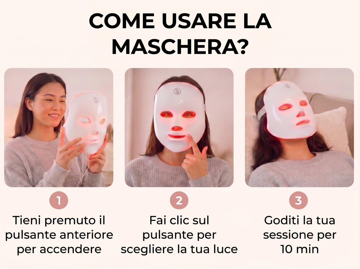 Maschera LED per il viso 7 colori